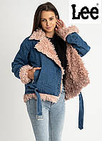 Женская джинсовая куртка с мехом. Джинсовка на меху С розовым мехом