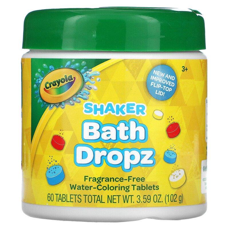 Crayola, Shaker Bath Dropz, для дітей старше 3 років, без ароматизаторів, 60 таблеток, 102 г (3,59 унції)