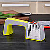 Точилка для ножів та ножиць кухонна LOSSO Premium WS-04, заточка ножів жовта, фото 3