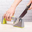 Точилка для ножів та ножиць кухонна LOSSO Premium WS-04, заточка ножів жовта, фото 5