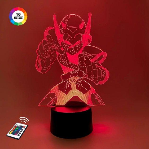 3D нічник "Сейа" (ВОЛІЧНЕ ЗОБРАЖЕННЯ)+ пульт ДК + мережевий адаптер + батарейки (3ААА) 3DTOYSLAMP