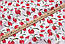 Муслін в квадратики "Намальовані вишеньки Cherry" на білому, ширина 160 см, фото 2