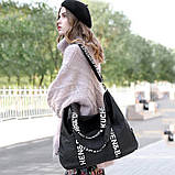 Спортивна Сумка дорожня для фітнесу, подорожей. Сумка жіноча нейлонова дорожня (чорна), фото 2