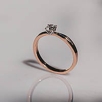 Золотое женское кольцо Помолвочное 3д с бриллиантом 0.236 карат