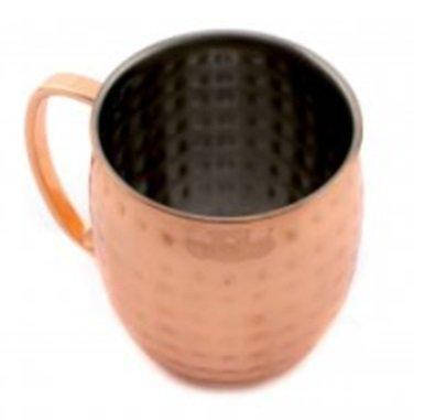 Кухоль нержавіюча сталь 480 мл мідним покриттям Московський мул рельєфна металева чашка, фото 1