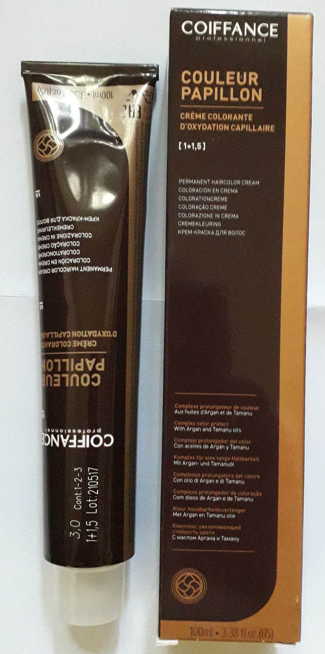 Стійка крем-фарба для волосся COIFFANCE Papillon Permanent Hair Color Cream 100 мл.