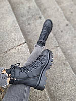 Стильные  ботинки на шнуровке ,натуральная матовая кожа.Байка или мех на выбор.Код к21021-07 чк, фото 1