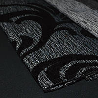Ткань для мебели жаккард с вензелем Фабия (Fabia) тёмно-серого цвета