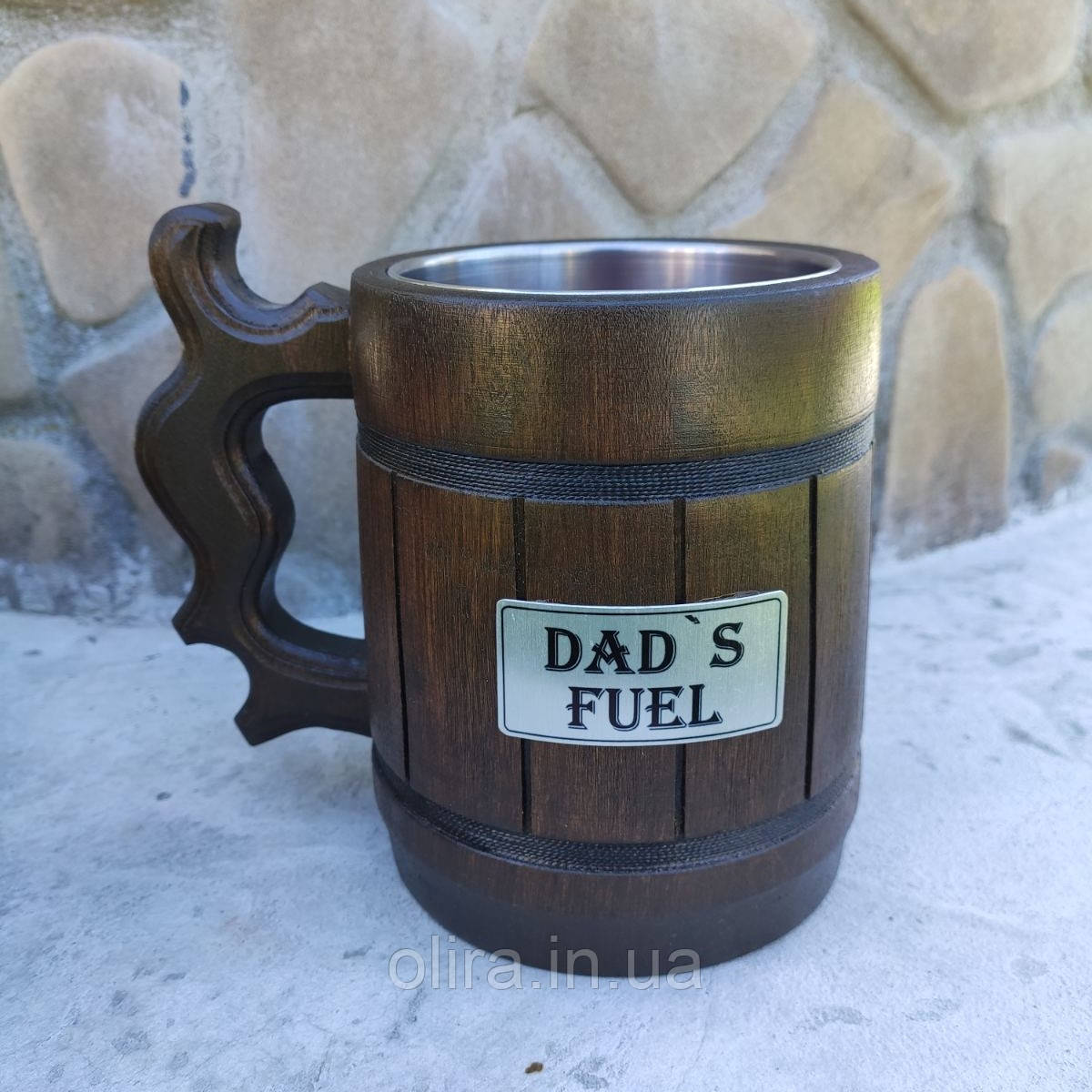 Дерев’яний кухоль 0,5л з біркою, фото 1