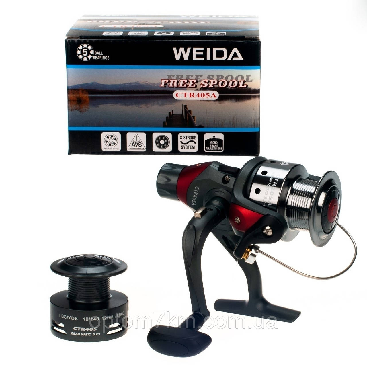 Котушка KAIDA CTR-401A-1BB безінерційна, фото 1