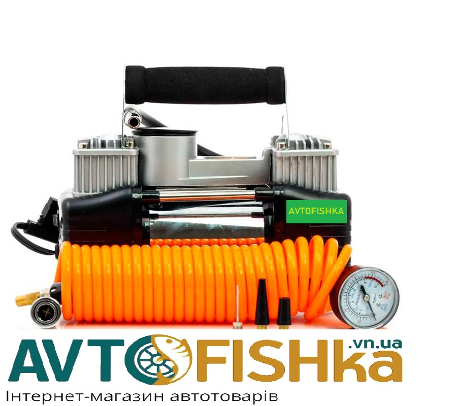 Компресор 2 цилин Lavita 264W/10атм/60л/5м шланг спирал з ман/клеми/сумка