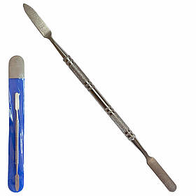 Двостороння металева пушер-лопатка 2в1 для нігтів і полигеля (манікюрна лопатка) №2