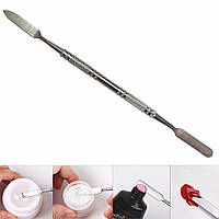 Двостороння металева пушер-лопатка 2в1 для нігтів і полигеля (манікюрна лопатка) N2