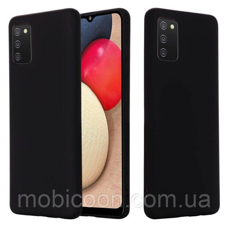 Чехол Silicone Case Full для Samsung A02s (A025) Black, фото 1