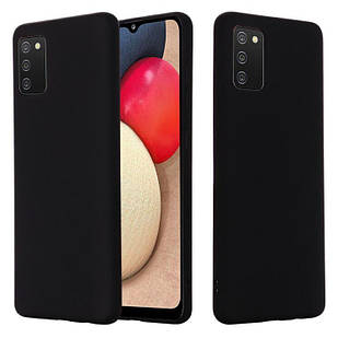 Чехол Silicone Case Full для Samsung A02s (A025) Black
