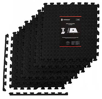 Мат-пазл (ласточкин хвіст) Springos Mat Puzzle EVA 180 x 120 x 1.2 cм FM0005 Black .