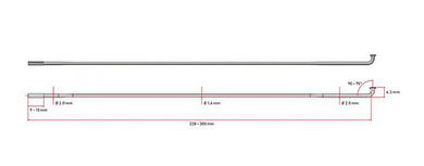 Спиця DT SWISS Competition Race Standart 2.0/1.6/2.0 mm x 288mm вигнуті чорні