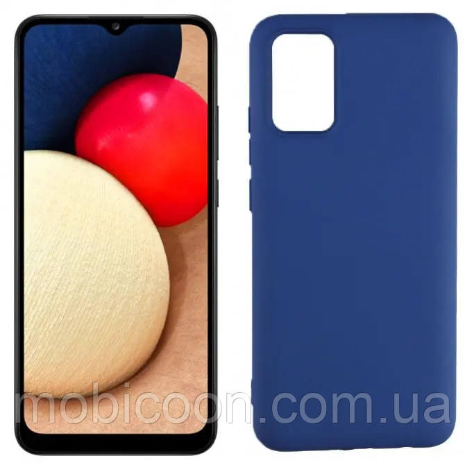 Чехол Silicone Case Full для Samsung A02s (A025) Blue