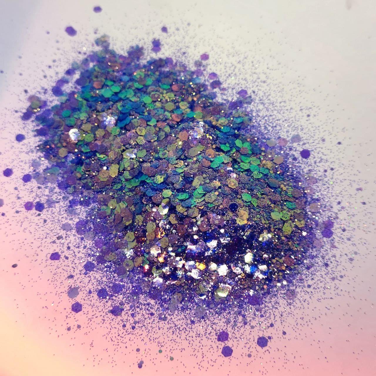 Брокат "Русалка" #9 ART RESIN хамелеон, блискітки, фракція мікс, для декору смоли. Уп. 10 мл