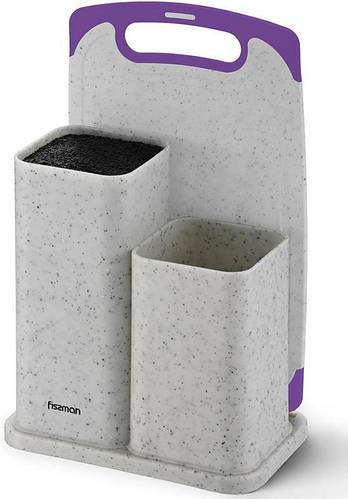 Подставка-колода Fissman White Marble для ножей 22х14х34.5см двойная с ...