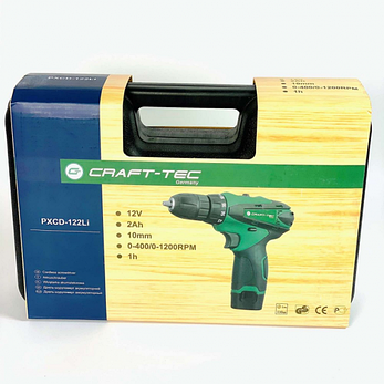 Акумуляторний шуруповерт Craft-tec PXCD-122Li (два акумулятора), фото 4
