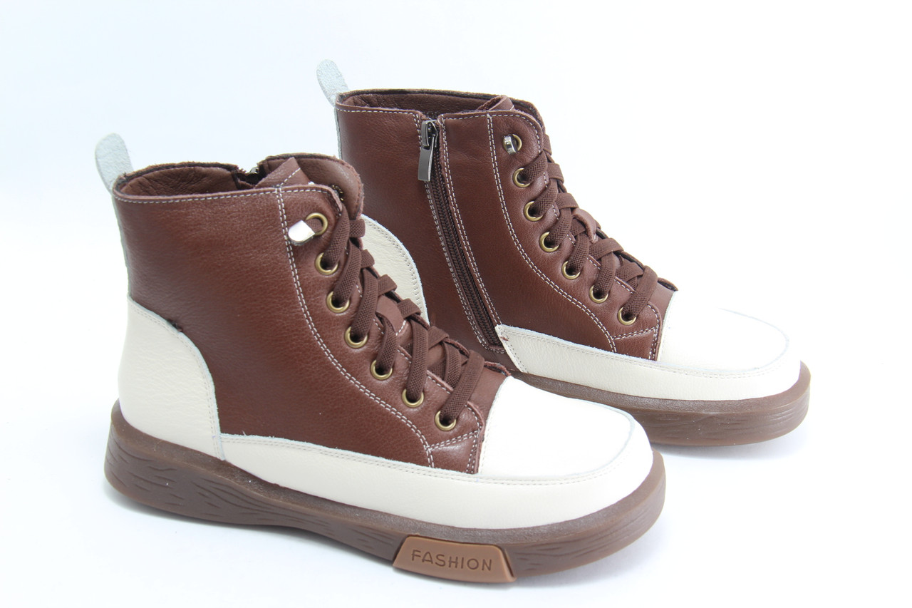 Черевики жіночі MeegoComfort 25-7-brown шкіряні демісезон 37