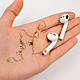 Сережки-тримачі Xuping для навушників airpods, лимонна позолота з застібкою гачок 370785(2), фото 3