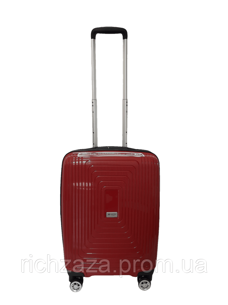 Средний красный дорожный чемодан (M) полипропилен на 4 колесах фирма AIRTEX Paris 241 red