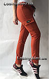 Штани жіночі джоггеры на резинці Спортивні штани жіночі кольорові Штани-карго з кишенями, фото 4