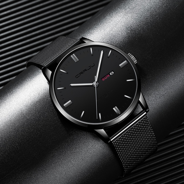 Мужские ультратонкие часы Crrju Minimal с толщиной 8 мм - фото 1 - id-p1469717135