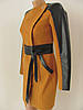 Жіноче пальто кашемірове вставки еко-шкіра приталеного силуету осінь-весна, розмір S, фото 3
