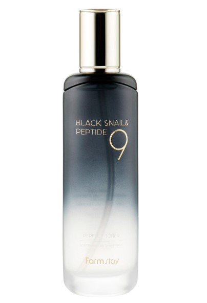 Тонер з равликом і пептидами FarmStay Black Snail & Peptide 9 Perfect Toner 120 мл