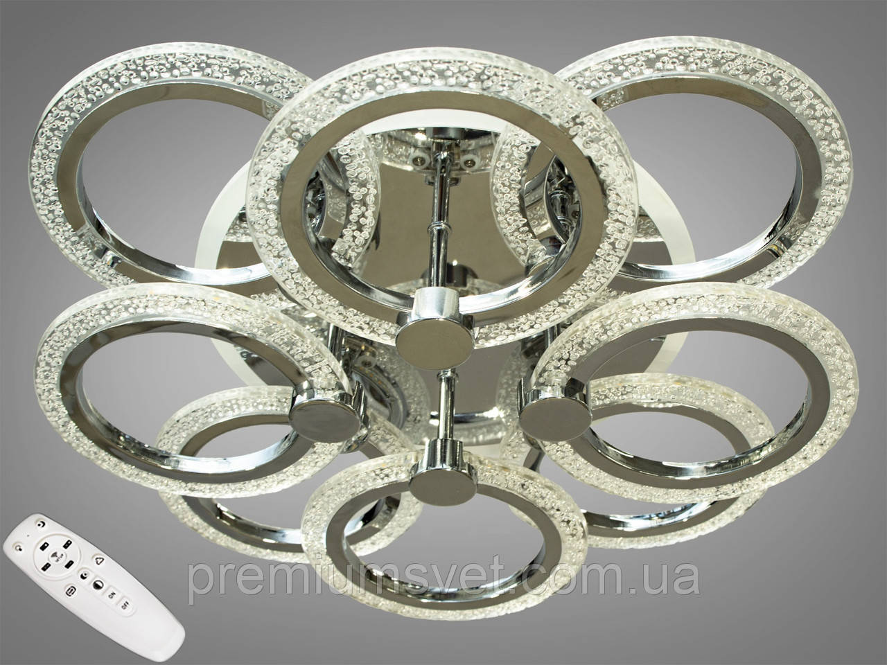 LED-люстра з димером і RGB-підсвіткою, 100W AS8180/4+4 G LED RGB dimmer, фото 1