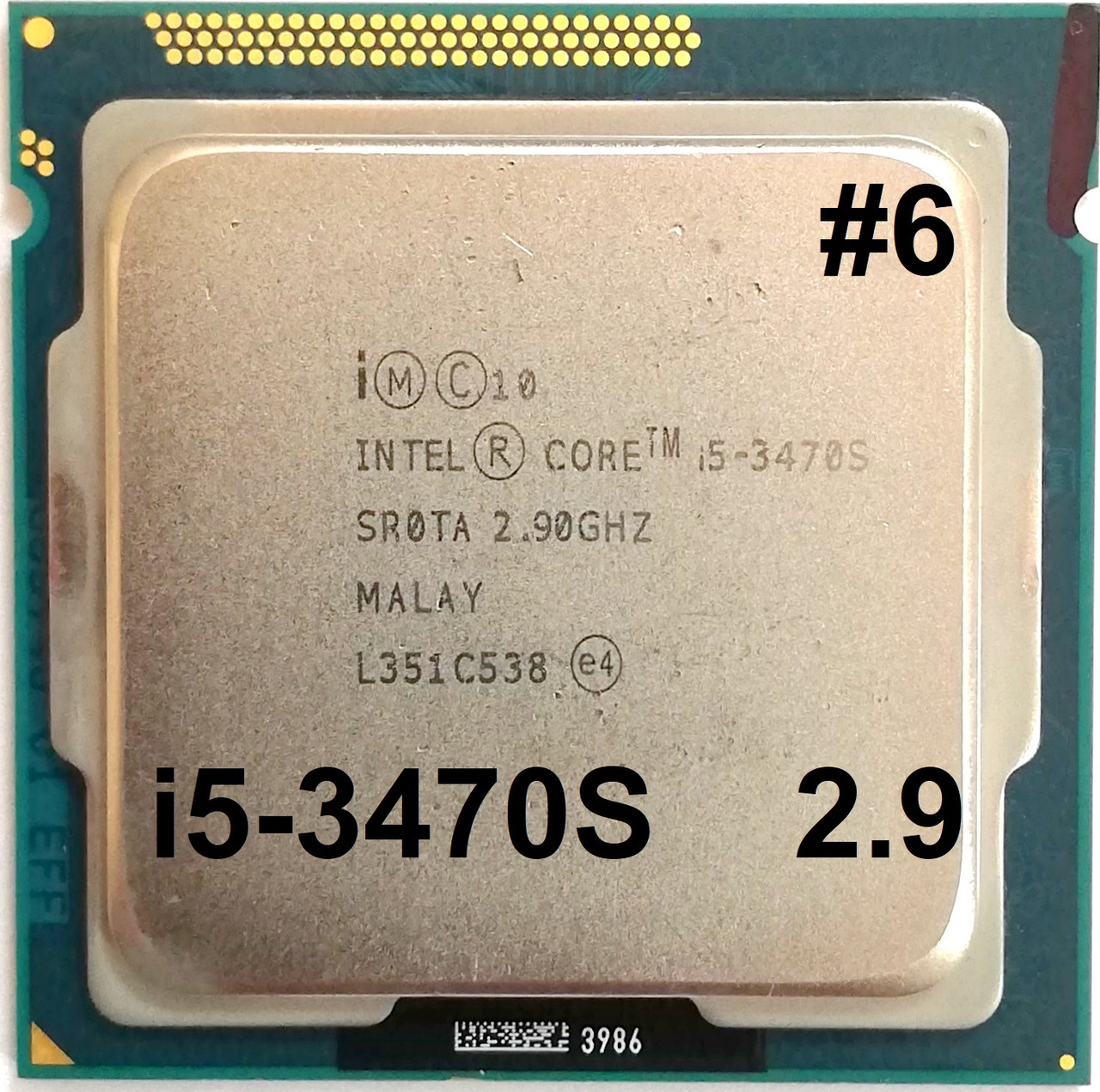 Процесор ЛОТ #6 Intel Core i5-3470S N0 SR0TA 2.9 GHz up 3.6 GHz 6M Cache Socket 1155 Б/У