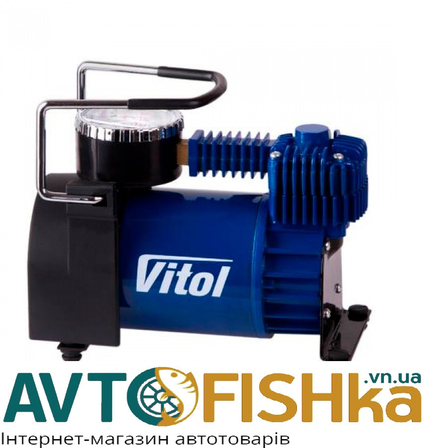 Компресор Vitol 10атм/40л/1,2 м шланг/прикур/сумка/автостоп/2 режиму
