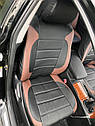 Автомобільні чохли Renault Scenic II модельні MAX-L з екошкіри Чорно-коричневий, фото 4