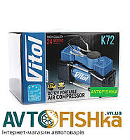 Компресор 2 цилін Vitol 300W/10атм/90л/25А/5м шланг спирал з ман. і дефлятором/клеми