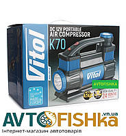 Компрессор 2 цилин Vitol 300W/10атм/90л/25А/5м шланг спирал/фонарь/клемы