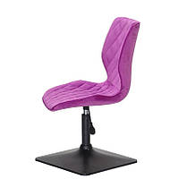 Стілець Toni 4BK-Base бузковий 1022 велюр на чорній квадратній опорі з регулюванням висоти сидіння, фото 7