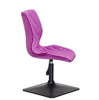 Стілець Toni 4BK-Base бузковий 1022 велюр на чорній квадратній опорі з регулюванням висоти сидіння, фото 9