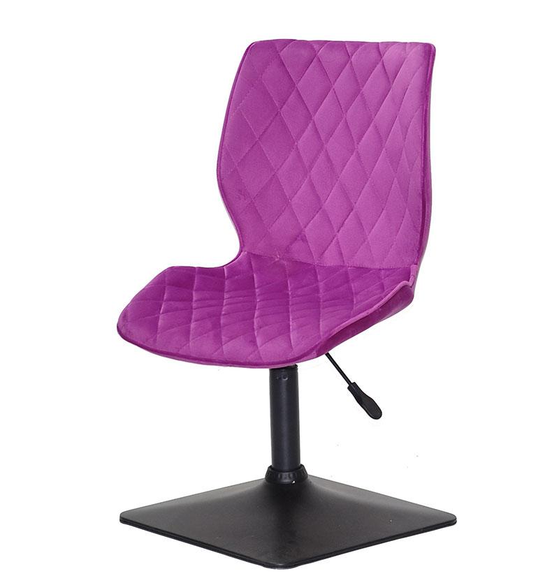 Стілець Toni 4BK-Base бузковий 1022 велюр на чорній квадратній опорі з регулюванням висоти сидіння, фото 1