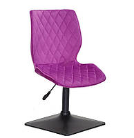 Стілець Toni 4BK-Base бузковий 1022 велюр на чорній квадратній опорі з регулюванням висоти сидіння, фото 6