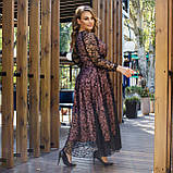 Женское нарядное платье сетка флок+подклад длинный рукав размер: 50-52,54-56,58-60, фото 3