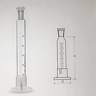 Циліндр мірний з пластмасовою пробкою на пластмас. підставі, 50 мл