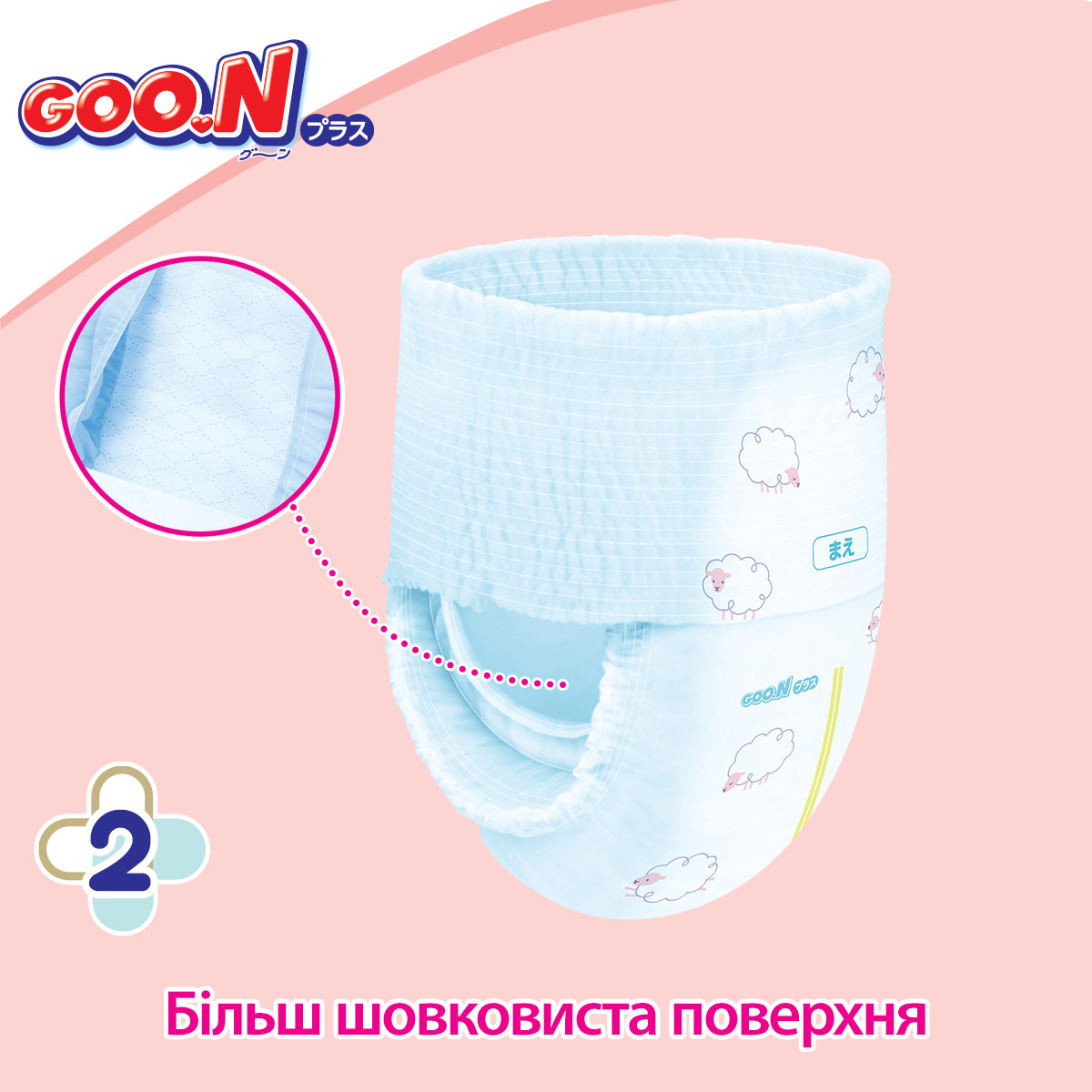 Трусики-подгузники GOO.N Plus для детей 6-12 кг (размер M, унисекс, 58 шт) 843339 - фото 5 - id-p1469792820