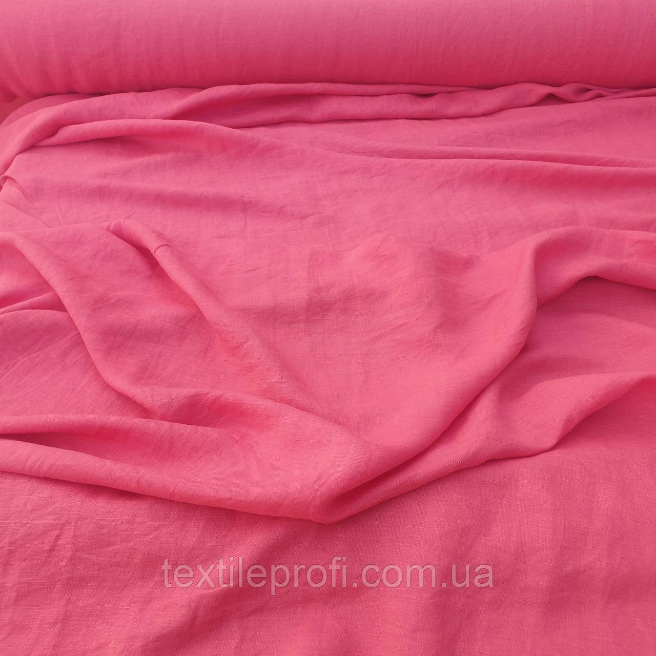 Легка тканина з вкладенням віскози і "ефектом пом'ятості" рожевого кольору