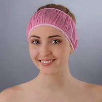 Повязка на голову одноразовая для волос одноразовая Розовая Doily, 10 шт.