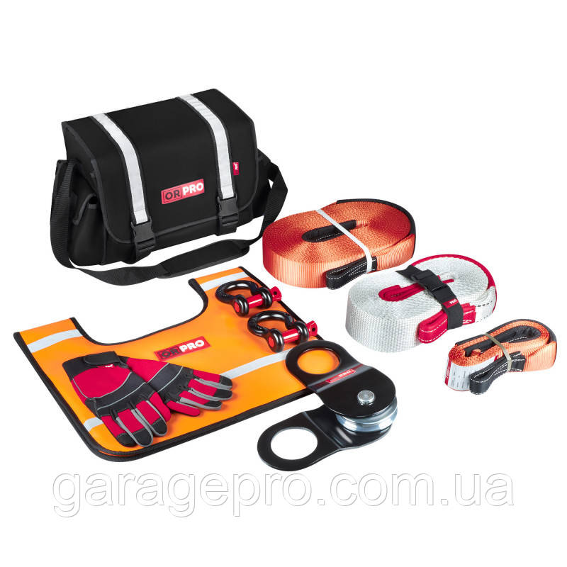 Великий такелажний набір для позашляховика ORPRO 12000 кг (Чорна сумка, Oxford 600), фото 1