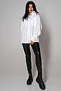 Молодіжна широка біла блуза сорочка з бавовни Ені 42 44 46 48 розміри, фото 2