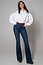 Молодіжна широка біла блуза сорочка з бавовни Ені 42 44 46 48 розміри, фото 6